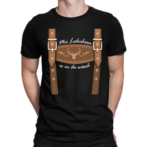 Pantalones de cuero Is In Da Wäsch camiseta tradicional camiseta para hombre - Imagen 1 de 12
