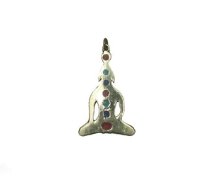 Collana con ciondolo boho etnico retrò buddista tibetano fatta a mano Nepal FAIRTRADE N10 - Foto 1 di 1