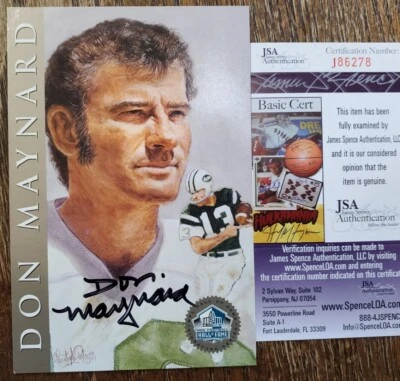 NICE Jets Don Maynard Autographed Signed Ron Mix 1998 HOF Card #/2500 JSA COA - Image 1 of 3