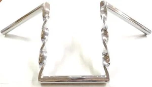 New 1" Z BARS Twisted Motorcycle Handlebars Chrome Ape Hanger Triumph Honda 12" - Bild 1 von 9
