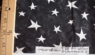 OUT ON A WHIM STAR PRINT BLACK MODA FABRICS  100% COTTON FABRIC 35X43 INCHES - Image 1 of 2