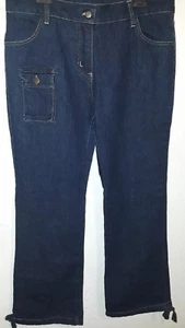 Gold Flavor Girls Jeans Size 18 Leg Pocket Ankle Bow Tie Blue Boot cut - Picture 1 of 2