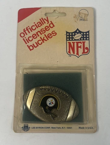 Vintage Pittsburgh Steelers Football Shaped Belt Buckle Cover