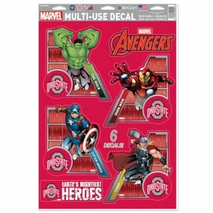OHIO STATE BUCKEYES HULK THOR IRON MAN 4-PACK REMOVABLE REUSABLE DECALS WINCRAFT - Picture 1 of 1