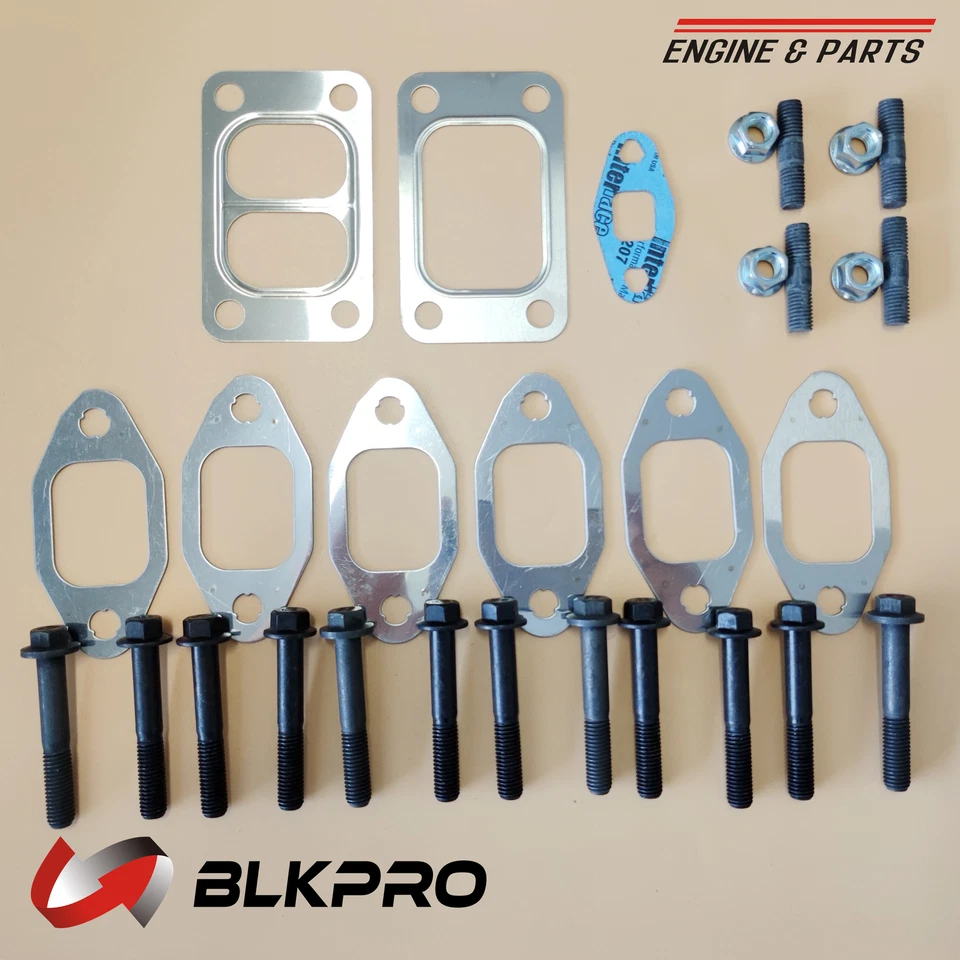 Gaskets Bolts Exhaust Manifold Turbo Studs Nuts Install Dodge 5.9L 6B Cummins - Image 1 of 1