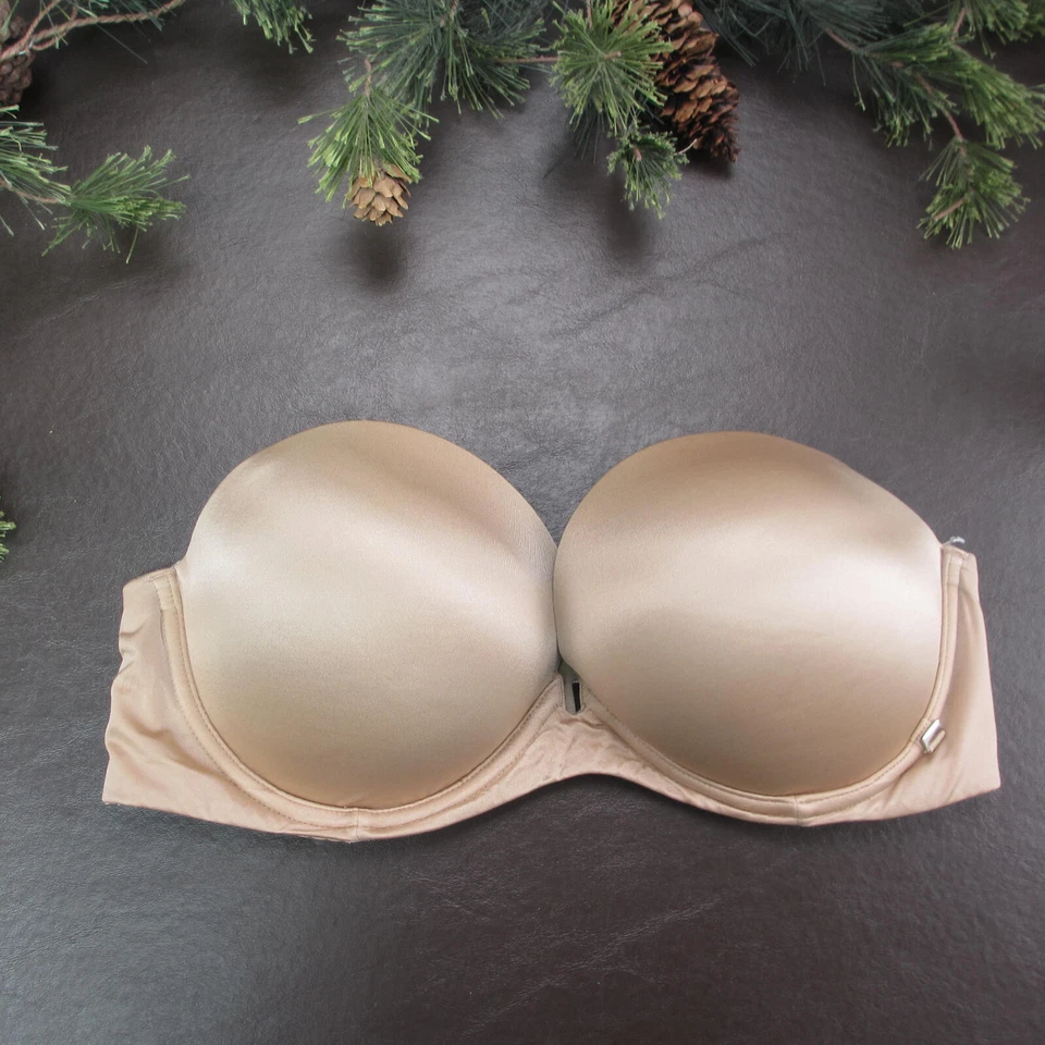 Sutiã Victoria's Secret 34D dourado sem alças acolchoado com fecho nas costas - Imagem 1 de 4