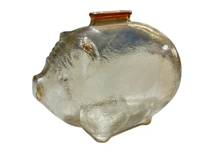 Vtg. 1960's Anchor Hocking RARE 6" LARGE Marigold Carnival Glass Coin Piggy Bank - Foto 1 di 5