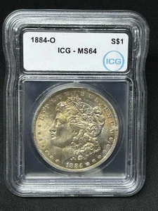 1884 O Morgan Silver Dollar ICG MS64 ( TONED ) - Picture 1 of 2