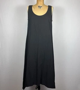 Fiaga Kleid M schwarz 100% Baumwolle Häkelspitze Rücken Boho ärmellos Mexiko A-Linie - Bild 1 von 7
