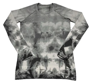 Lululemon Mujer Swiftly Tech LS 2.0 Shibori Rayas Gris Grafito Talla 8 - Imagen 1 de 7