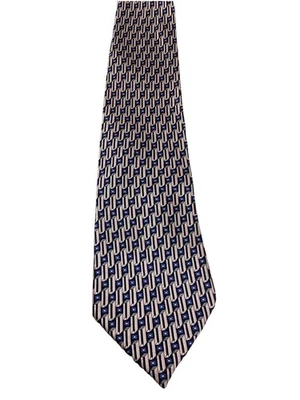 Corbata ejecutiva para hombre STAFFORD rosa/azul geométrica 100 % seda hecha en Italia Foto 1 de 4