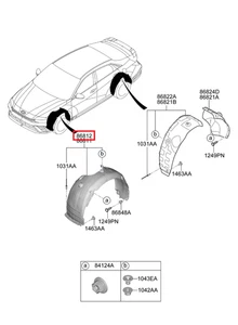 Genuine/OEM 86812IB100 GUARD ASSY-FRONT WHEEL,RH for Hyundai/Kia - Picture 1 of 1