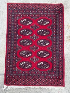 Handgeknüpfter Vintage Bokhara Jhaldar Wollteppich - Bild 1 von 7