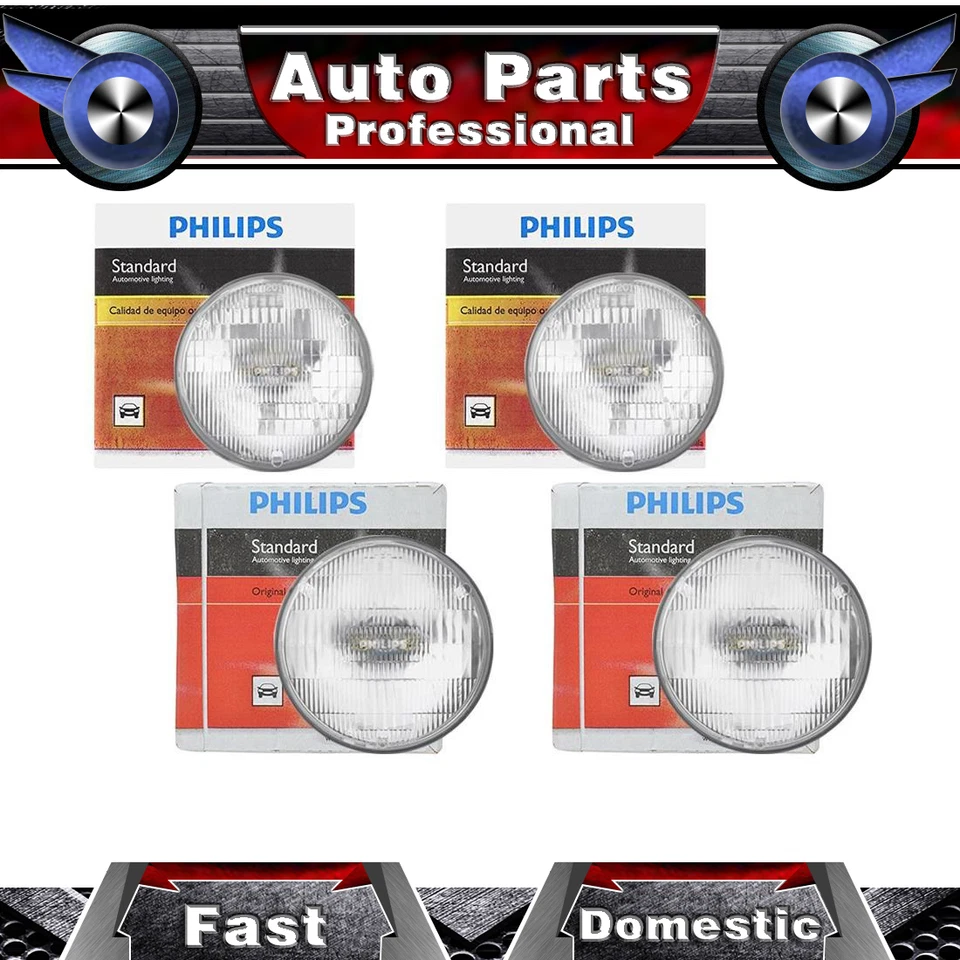 4 PIEZAS Philips Faros Faros Bombilla Para 1967 1968 Buick Electra Luz Alta+Baja Foto 1 de 4