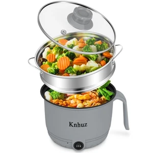 Hot Pot Electric With Steamer Rapid Ramen Cooker 1.8L Mini Portable Self Heating - Picture 1 of 8