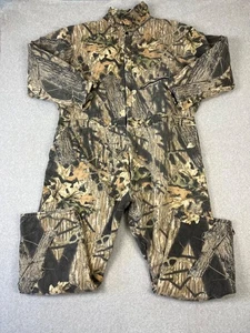 Vintage Mossy Oak Coveralls Mens XL Camo Lined Zip Legs Hunting Made USA - Picture 1 of 12