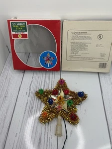 Topper iluminado baliza vintage 11 luces estrella de Navidad ¡Caja original funcionando! - Imagen 1 de 12