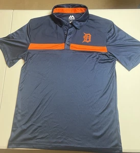 Majestic Detroit Tigers Medium Men's Polo Shirt Breathable Sports MLB Gear - Picture 1 of 6