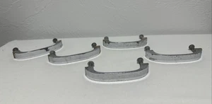 Chrome Drawer Cabinet Handle Pulls Hardware Vintage 1970's lot of 5 MCM - Picture 1 of 17