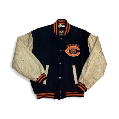 Vintage Mirage Chicago Bears Wool Jacket Size Medium 90s Vtg NFL Football - Image 1 of 4