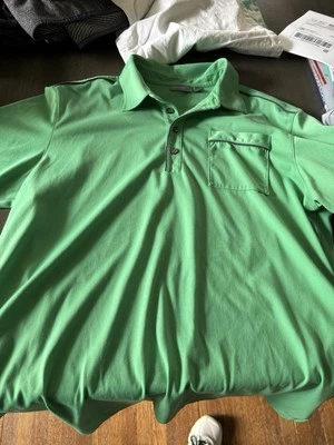 Ashworth Mens L Short Sleeve Green Polo Golf Shirt EUC Foto 1 de 4