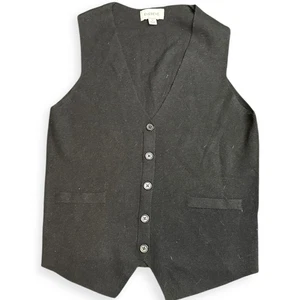EVEREVE Women’s Black Knit Button-Front Sweater Vest Size Small - Picture 1 of 5