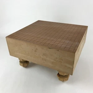 Japanese Wooden Go Board Vtg Igo Game Table Goban Leg Heso 19X19 Grid GB86 - Picture 1 of 11