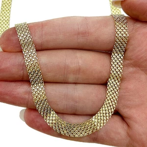 Collar Bismark Oro Amarillo 14K 7mm (Eslabones Sólidos) 16"-20" - Imagen 1 de 9