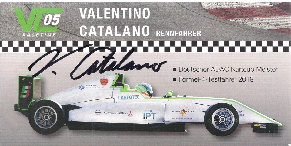Autogramm Valentino Catalano Rennfahrer Originalunterschrift - Bild 1 von 1