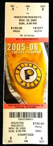 SCHÖNER INDIANA PACERS 2005-06 TICKET STUB v HOUSTON ROCKETS - SELTEN - Bild 1 von 1