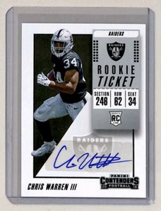 2018 Panini Contenders Chris Warren III RC Auto Oakland Raiders #167 - Picture 1 of 2