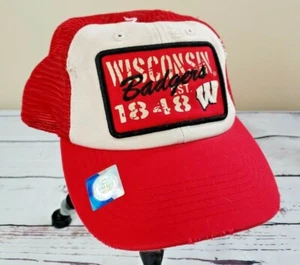 University of Wisconsin Badgers Est 1848 Mütze Kappe Netzrücken Used-Look NEU - Bild 1 von 7