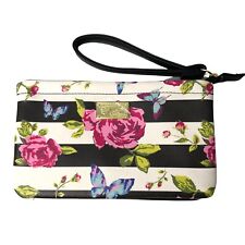 Luv Betsey By Betsey Johnson Wristlet Clutch Floral Flowered Stripe NEW