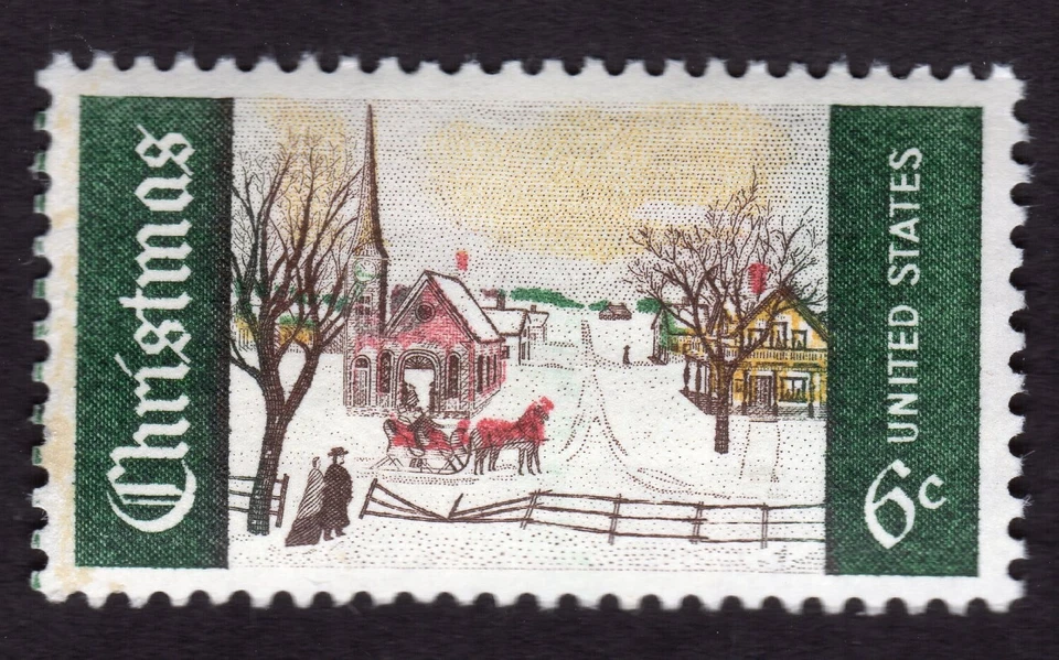 Sello único Scott #1384 Domingo de invierno en Noruega, placa de Maine - MNH Foto 1 de 1