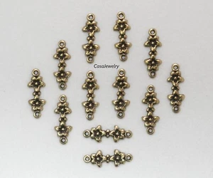 #1445 MINI ANTIK GOLD FLORAL 2 RING VERBINDER - 12 STCK. - Bild 1 von 2