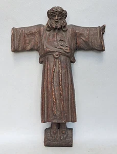 SCHÖNE HOLZSCHNITZEREI CHRISTUS IN TUNIKA VON JULES BRIFFARTS 1932 - Bild 1 von 9