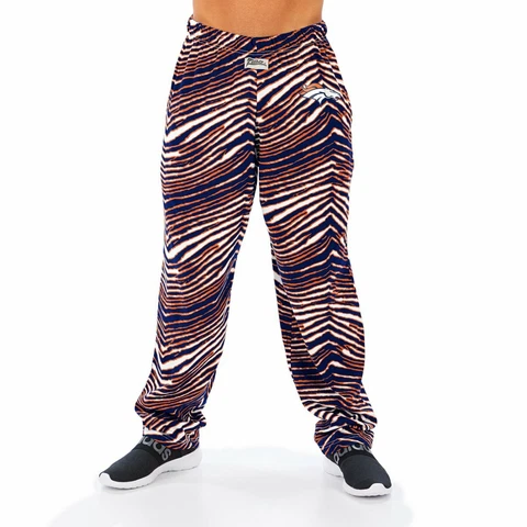 Zubaz NFL Men's Denver Broncos Classic Zebra Print Team Logo Pants Cover