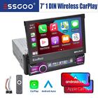 1 Din Wireless Carplay Android Auto Car Stereo Radio 7" Touch Screen Usb Aux Tf