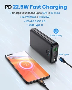Battery Power Bank External Portable Cell Charger, Charger Power 30000 Mah-USB C - Picture 1 of 7