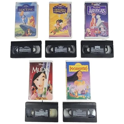Disney VHS Lot of 5 - Mulan, Pocahontas, Lion King & More - Imagem 1 de 4