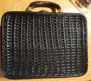 Borsa a mano vintage Simon fatta a mano in pelle a maglia - Foto 1 di 9