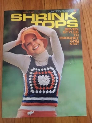 Vintage 1970's Granny Square Shrink Tops Knitting/Crochet Patterns-Leaflet 2543 - Image 1 of 2