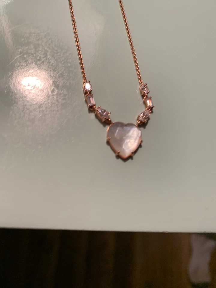 $120 Nadri Rose Gold To E Mop Heart Necklace A138 - Image 1 of 4