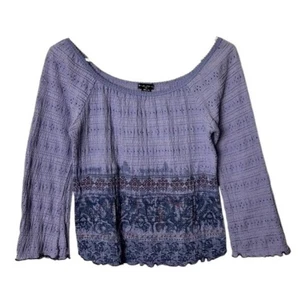 Vintage Fang y2k Salat Säume Lila Glitzer Struktur Top Junior XL - Bild 1 von 9