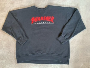 Thrasher Magazin Logo Grafik Rundhalsausschnitt Sweatshirt Herren Large schwarz Skater - Bild 1 von 12