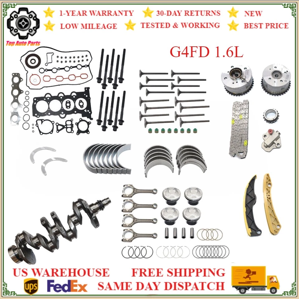 Engine Overhaul Rebuild Kit For G4FD 2012-2019 Hyundai Accent KIA Rio Soul 1.6L Foto 1 de 4