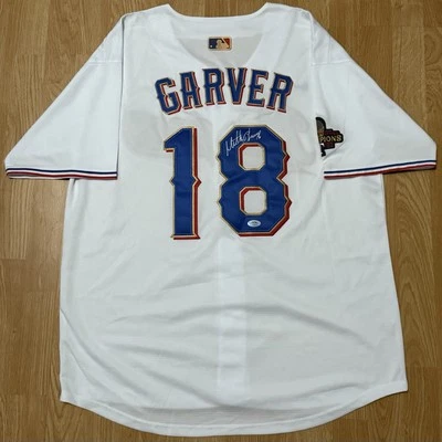 Mitch Garver Signed Autographed 2023 Texas Rangers Jersey World Series PSA COA - Image 1 of 3