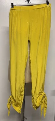 PANTALÓN SASS & BIDE SILK TALES SEDA PURA AMARILLO BRILLANTE, AU/UK 6 EUROS 36 - B NUEVO Foto 1 de 4