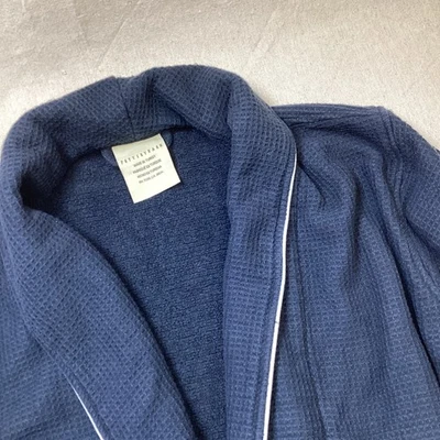 Bata Pottery Barn Para Hombre Pequeña Azul Marino Tejido Waffle Acogedora Suave Ocio Peso Pesado Foto 1 de 4