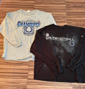 (2) Camisa de manga larga Indianapolis Colts Reebok para hombre talla XL NFL - Imagen 1 de 6